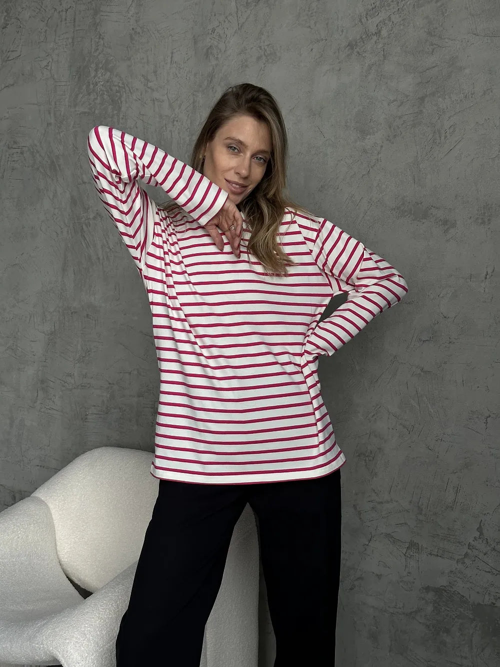 Bornladies 2025 Summer Long Sleeve Striped T-Shirts Women Basic Casual Tops Female Cozy Loose Cotton Tees Harajuku T Shirt New