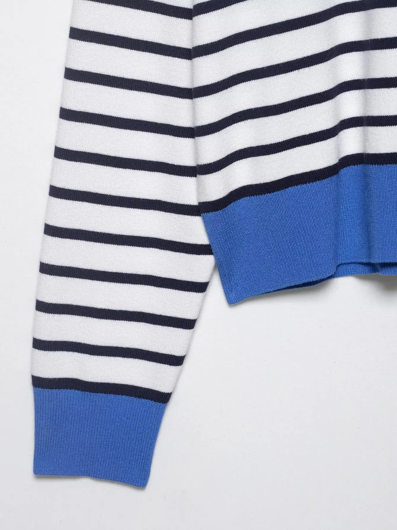Spring New ZR Women's Knitted Stripe  Shirt Fashionable Versatile Design Casual Business Leisure Polyester Fiber Long Sleeve