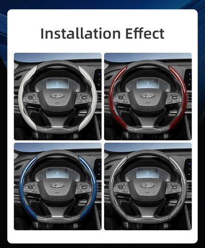 Suitable for Chery Carbon Fiber Texture Steering Wheel Cover with Segmented Quick-Release Design, Durable, for Models Such as Tiggo 2 3 4 7 8 9 Pro Max Csh Arrizo 6 Cross C5 J6 E5 Omoda 5 Gt Eq7