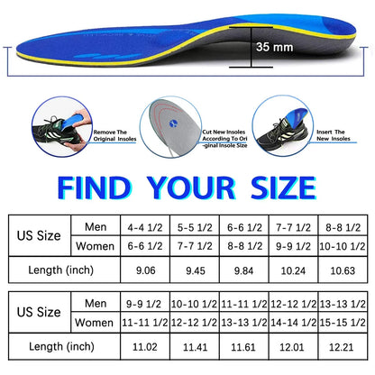 Arch Metatarsal Support Insole Plantar Fasciitis Orthotic Insert,Flat Feet Orthopedic Insoles Athletic Sneaker Heel Cushion Sole