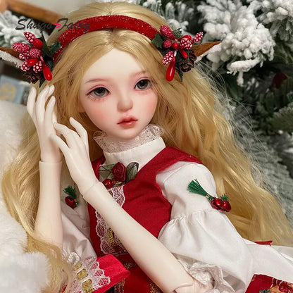Celia Ball Jointed Doll 1/4 Christmas Fullset Ball Jointed Dolls for Red Dress Party Gift Toys Collection Shugafairy