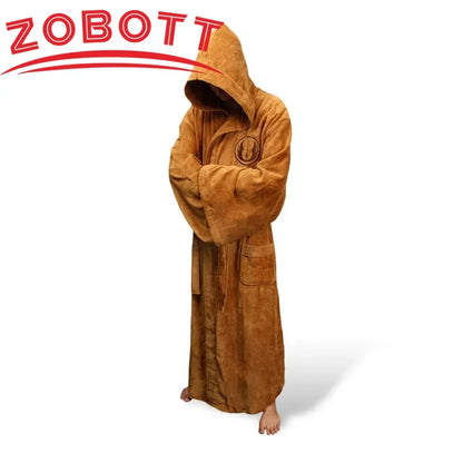 Movie Jedi Knight Cosplay Costume Pajamas Winter Lovers Bathrobe Kigurumi Flannel Adult Unisex Clothing Mens Bath Robes Homewear