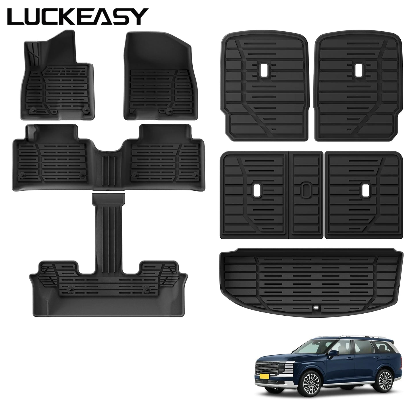 for Hyundai Palisade 2026 6/7 Seat Floor Mat Rear Trunk Pad 3rd 2rd Row Seat Backrest Liner Protective Car Interior Accessories