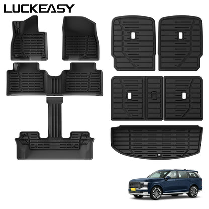 for Hyundai Palisade 2026 6/7 Seat Floor Mat Rear Trunk Pad 3rd 2rd Row Seat Backrest Liner Protective Car Interior Accessories