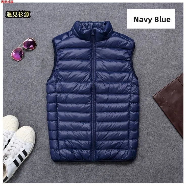 Ultra-Light down Vest Men's Spring Autumn Winter Fashion City Style Standard Fit Youth Daily Wear Couple's Style Vest