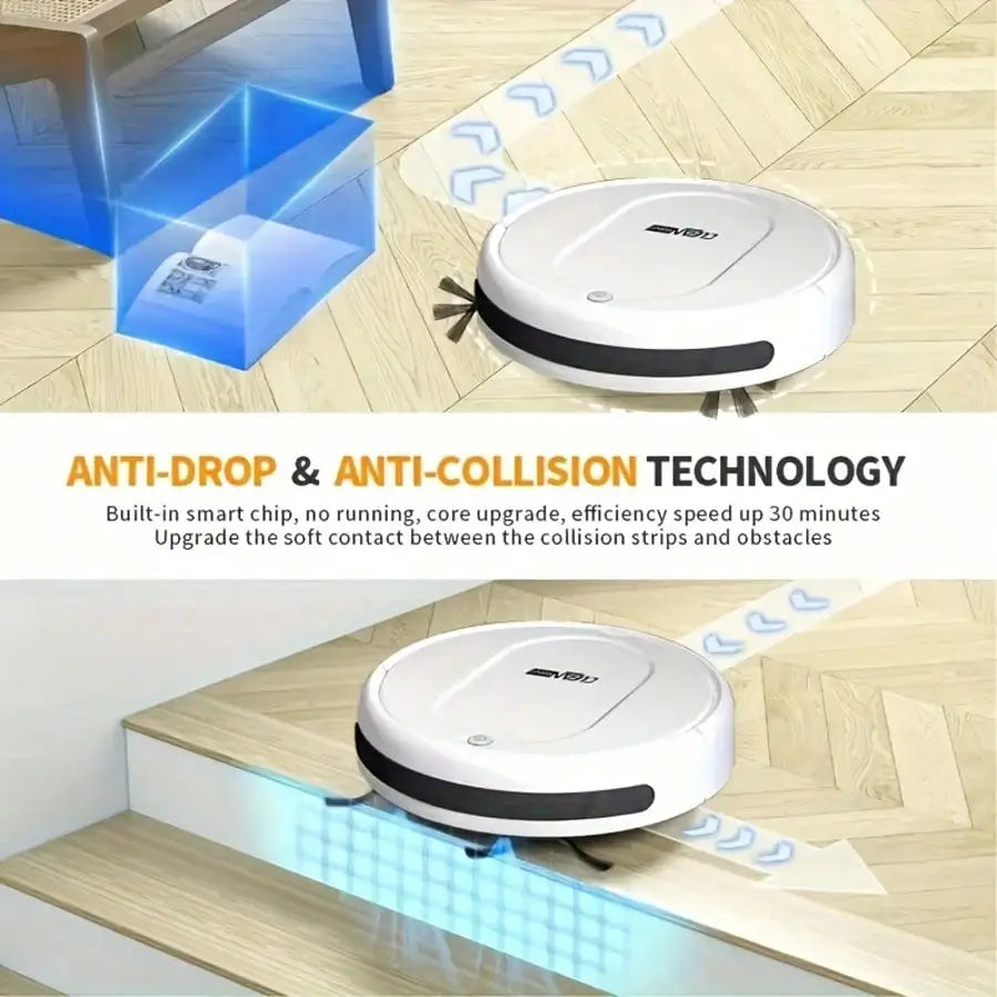 2-in-1 Robot Vacuum and Mop Combo, Wet & Dry Cleaning, Multiple Modes, Perfect for Pet Hair, Debris, Hard Floors, and Low-Pile Carpets