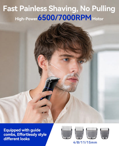 Kensen S38 Electric Hair Trimmer for Men 6 in 1 Body Hair Shaver Nose Beard Trimmer IPX6 Waterproof Hair Cutting Machine Barber