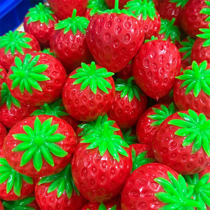 Strawberry Crunchy Stress Ball Squeeze Toy Crispy Squishy Fidget Toy Round Blocks Filled Decompression Sensory Toy Gifts