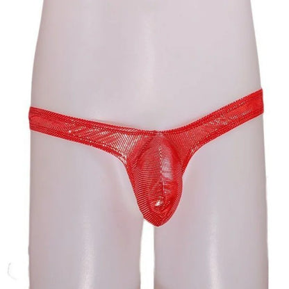 Laser Colorful Men's G-string Underwear Sexy Men's Briefs U Convex Male Underpants Low Waisted Thong Private Party club Panties