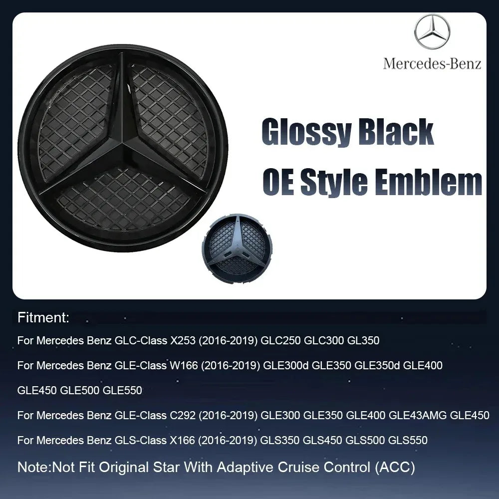 Front Grille LED Star Emblem Light Badge For Mercedes Benz GLC GLE GLS-Class 2016-2019