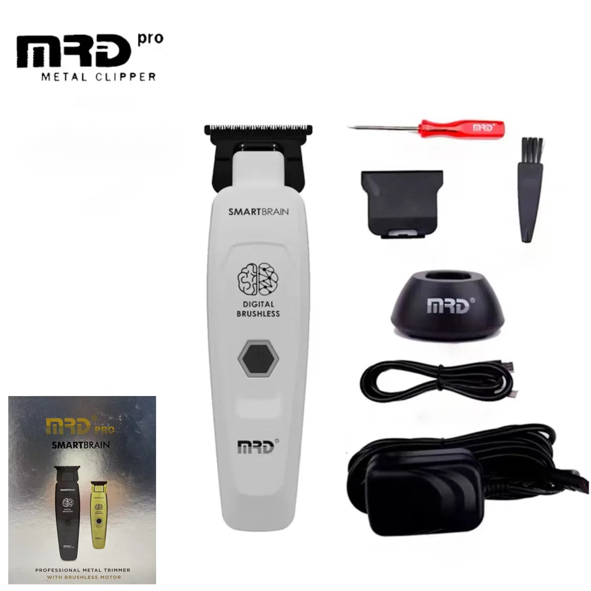 HC-90-4 MRD Smart Brain Hair Clipper Men's Professional Full Metal Lift Height Torque Digital Brushless Motor Cordless Trimmer