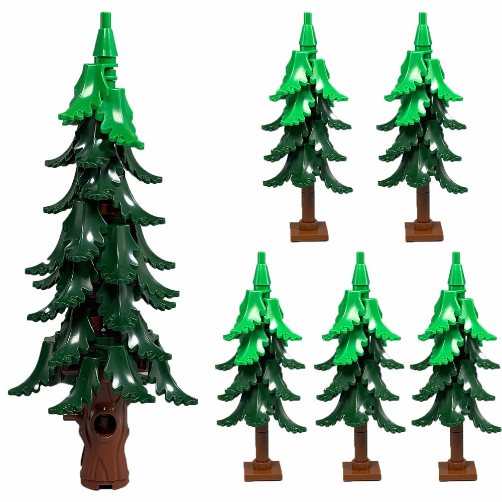 MOC City Garden Building Block Set – DIY Assembly Pine & Pine And Cypr, Street View Forest Plants, Trunk Leaves Grass Accessorie