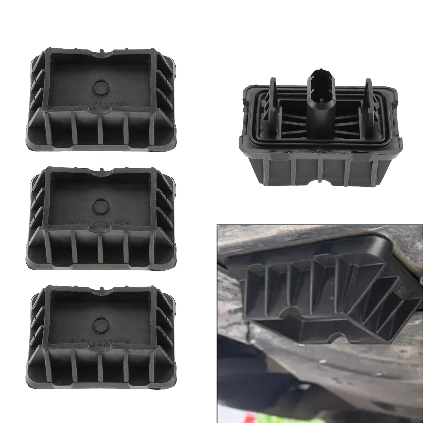4Pcs Plastic Auto Rubber Lifting Jack Pads Under Car Support Pad 51717237195 for BMW 1 3 5 6 7 Series X1 E81 E82 E90 F10 F11 F13