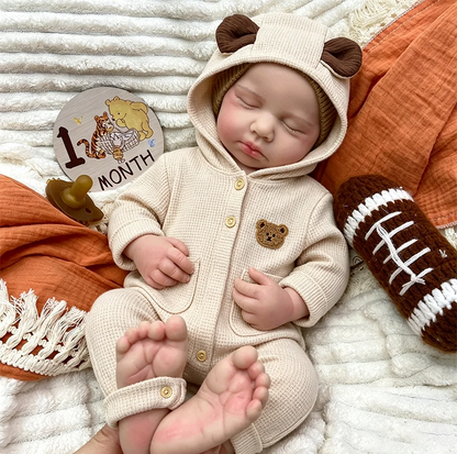 20 Inch Open Mouth Full Silicone Reborn Doll Lifelike Loulou Toy Doll Handmade Art Doll Cute Sleeping Newborn For Collection