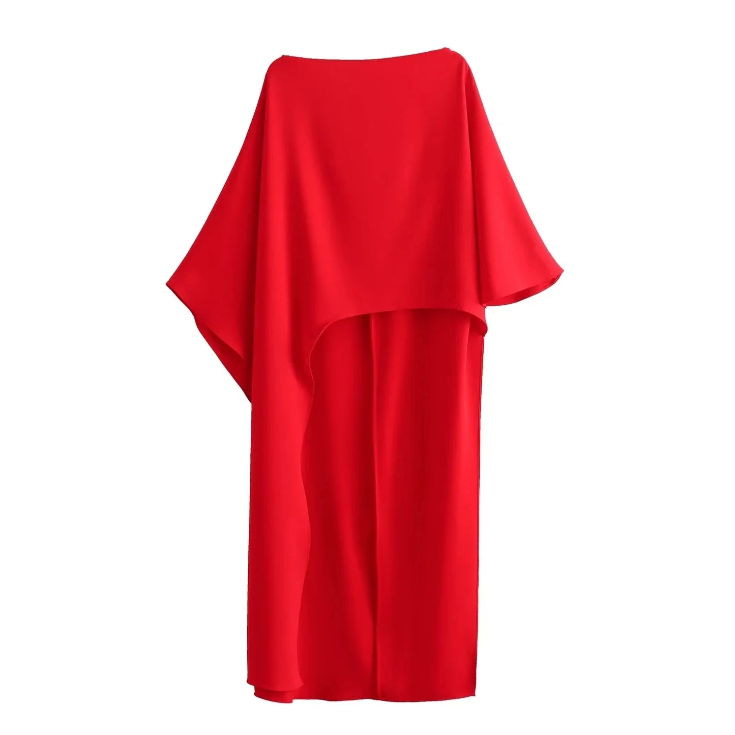 HH Women Asymmetrical Dress Solid Casual Loose Cape Style Long Dresses 2024 Woman Elegant Evening Dress vestido