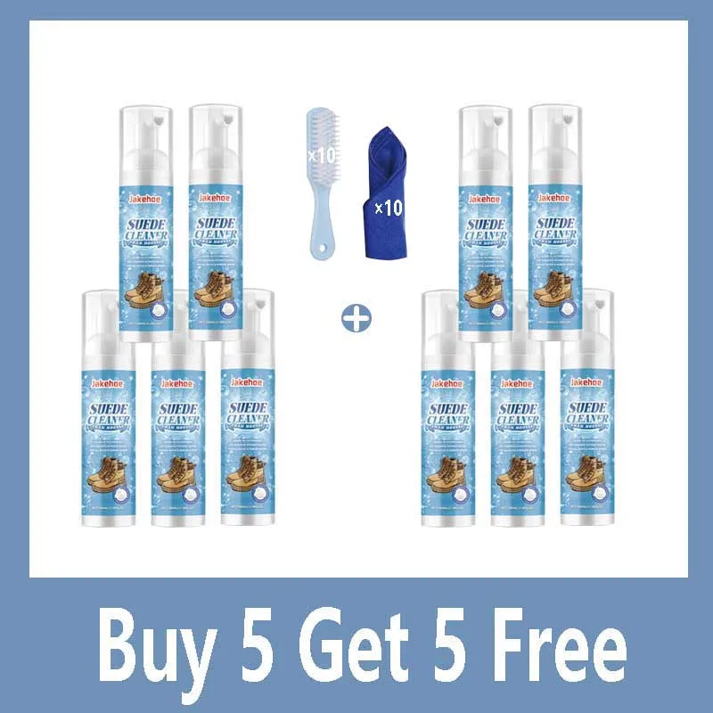 Suede Cleaner Kit - Leather Velvet, Knit Boot & Canvas Cleaner, Removes Stains & Water Marks, Gentle Foam Cleaning, Dries Safely