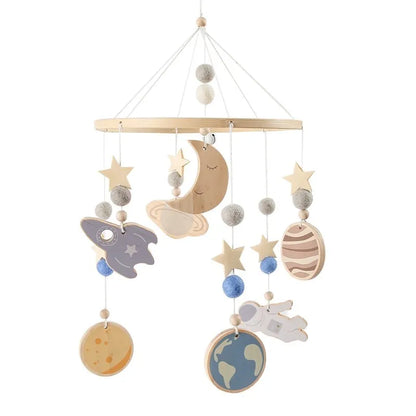 Mobile Wooden Bell Baby Toys 0-12 Months Rattle Toys Bed Newborn Crib mobile With Music Box Bed Bell Hanging Toys Crib Bracket