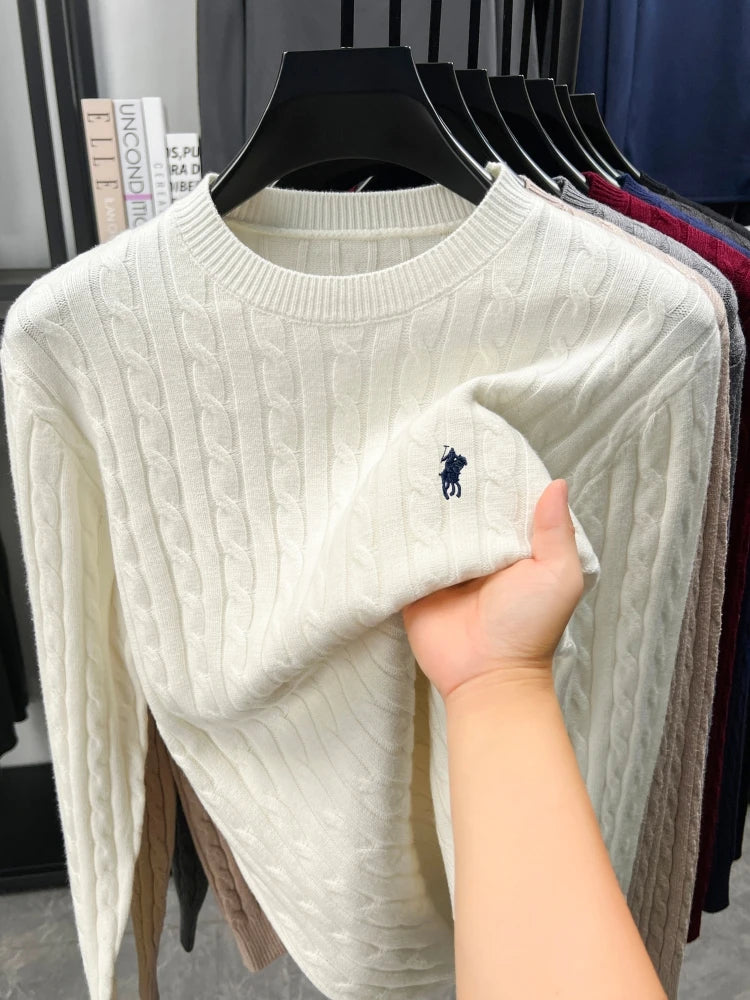 Designer Brand Pony Embroidery Fashion Sweater Men Classic Paul Fashion Jacquard Autumn/Winter Round Neck Warm Knitted Pullover