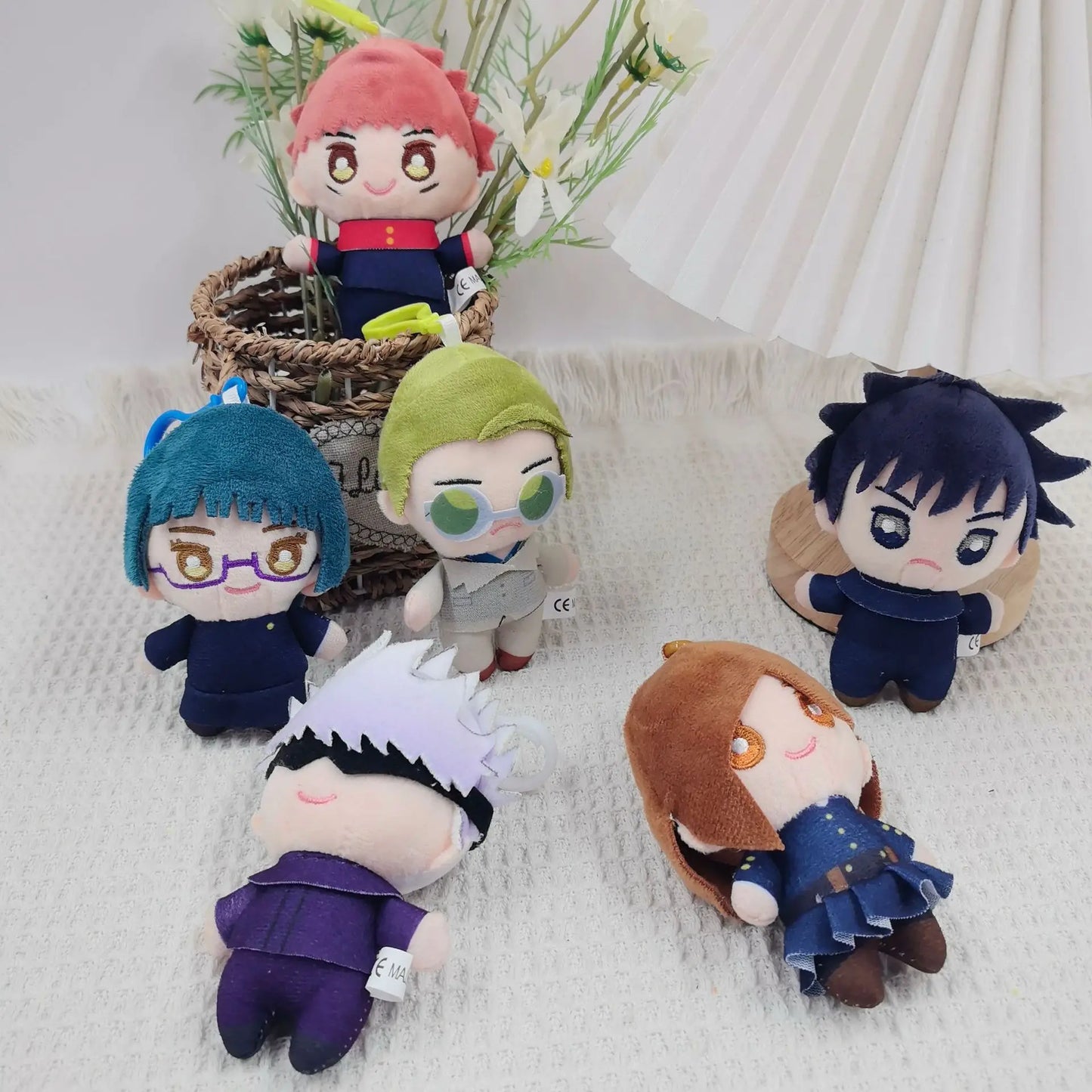 Jujutsu Kaisen Gojo Itadori Plush Keychain Anime Character Bag Charm Q-Style Stuffed Toy Pendant Gift for Boys Girls Collection
