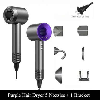 2026 Home Travel Professional Leafless Wall-mounted Hair Dryer Negative Ion with Air Collecting Scattering Nozzle Salon Tool