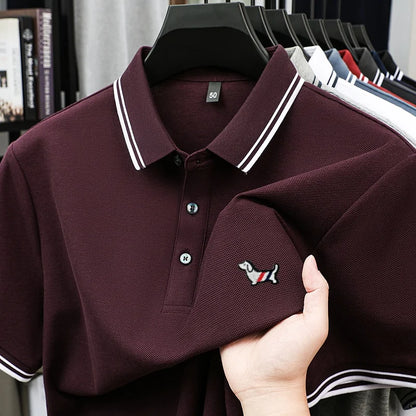 100% Pure Cotton Men's Polo T-Shirt New Style Summer Cozy Skin-Friendly Luxury High-End Commuting Short Sleeve Custom Embroidery