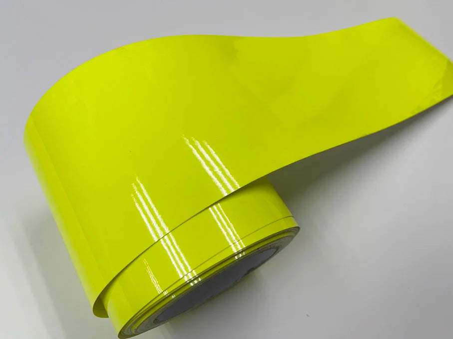 10cm*1/2/3/4/5/6/8M Premium Glossy fluorescent yellow Vinyl Wrap Film Sheet Air Release Self-adhesive Sticker Decal