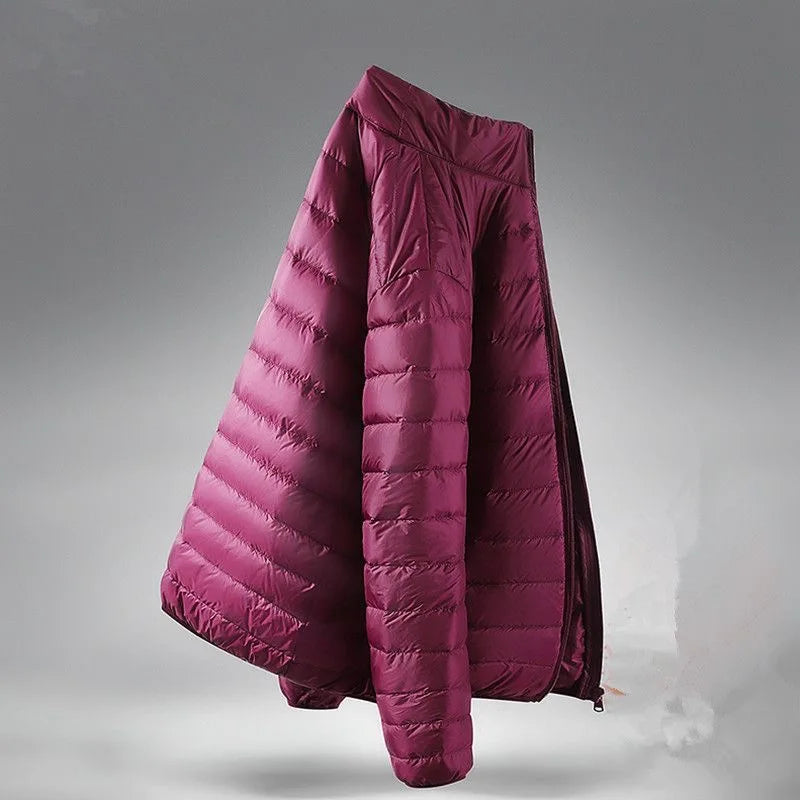 Lightweight Padded Jacket Men's Short Collar Hooded down Cotton Coat Youth Fashion Casual Cleanfit Zipper Closure  Color