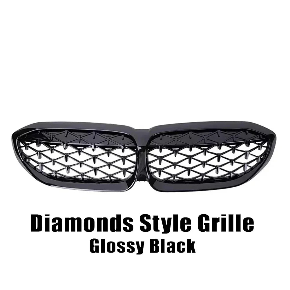 XVIP Front Bumper Kidney Grill Diamonds Style Grille For BMW 3-Series G20 G21 2019-2022 318i 320i 320d 330i 340i 340d M Sport
