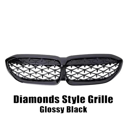 XVIP Front Bumper Kidney Grill Diamonds Style Grille For BMW 3-Series G20 G21 2019-2022 318i 320i 320d 330i 340i 340d M Sport