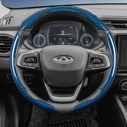 Suitable for Chery Carbon Fiber Texture Steering Wheel Cover with Segmented Quick-Release Design, Durable, for Models Such as Tiggo 2 3 4 7 8 9 Pro Max Csh Arrizo 6 Cross C5 J6 E5 Omoda 5 Gt Eq7