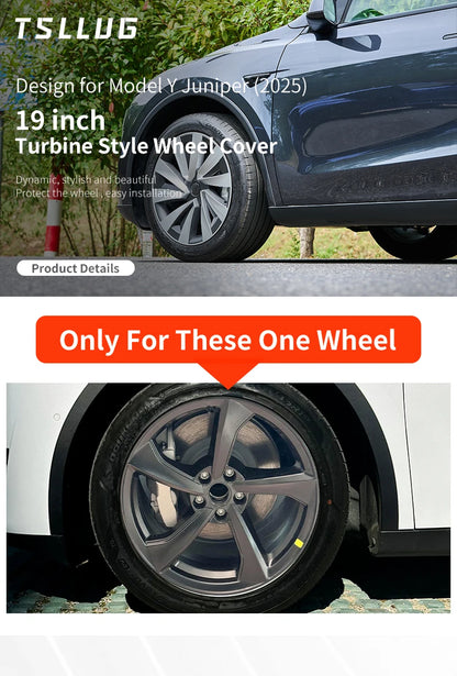 4PCS for New Model Y 2025-2026 Juniper 19in 28th Style Hubcap Rim Cover Accessories Hub Cap Automobile Wheel Cap for Tesla New