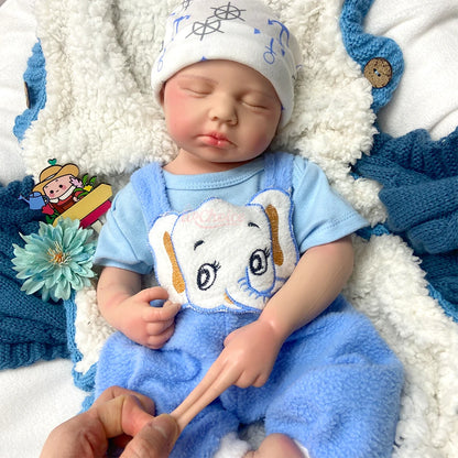 Handmade 50CM Silicone Reborn Baby Sleeping Loulou Lifelike Skin Details 1:1 Weight Real Touch Early Education Play Doll