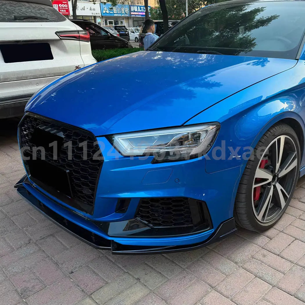 For 2017-2022 Audi RS3 8V Body Kit Accessories Front Bumper Spoiler Lip Lower Splitter Chin Protector Guard