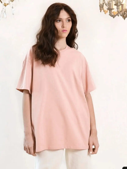 Bornladies 2025 Women's Summer 100% Cotton T-shirt Bottoming Basic Fashionable Solid Lady Short Sleeve Loose Tops Shirts