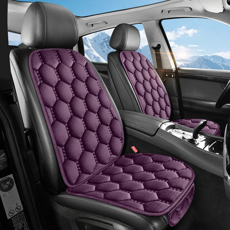 Winter Warm and Thick Velvet Car Seat Cushion Four Seasons Universal Single Seat Small Three piece Plush Warm Five Seat Anti sli