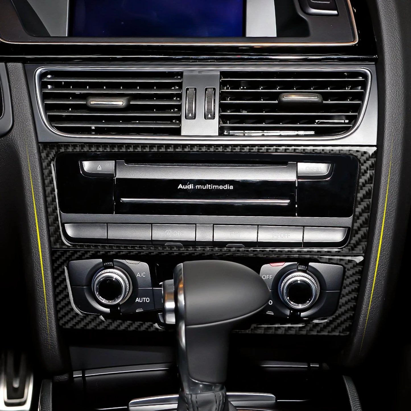 Car Center Console Gear Shift Panel Set, For Audi A4 S4 RS4 A5 S5 RS5 (2007-2016) Carbon Fiber Interior Sticker Trim Accessories