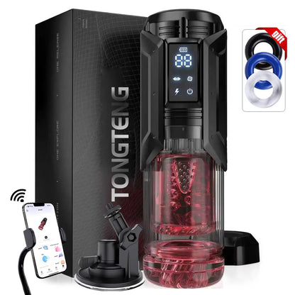 APP LED Automatic Male Masturbator Cup 7 Sucking Rotating Licking Thusting Modes Pocket Pussy Stroker Blowjob Sex Toys For Men