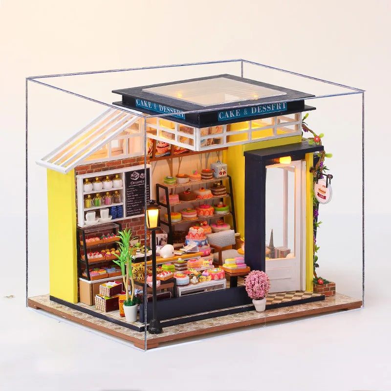 Wooden Miniature Doll House 3D Puzzle Assembly Building Model Kit Small Room Toys Home With Furniture Birthday Gifts Dollhouse﻿