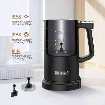 4-in-1 110V/220V Milk Frother Home Coffee Latte Maker Hot Cold Beverages  Dual Function Stainless Steel Electric Milk Frother