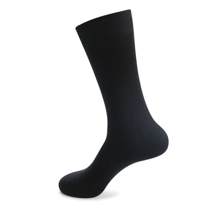 6 Pairs Large Men's Cotton Office Socks Long Solid White Black Mid-Calf Business Formal Sock Casual Plus Size 45 46 47 48 49 50