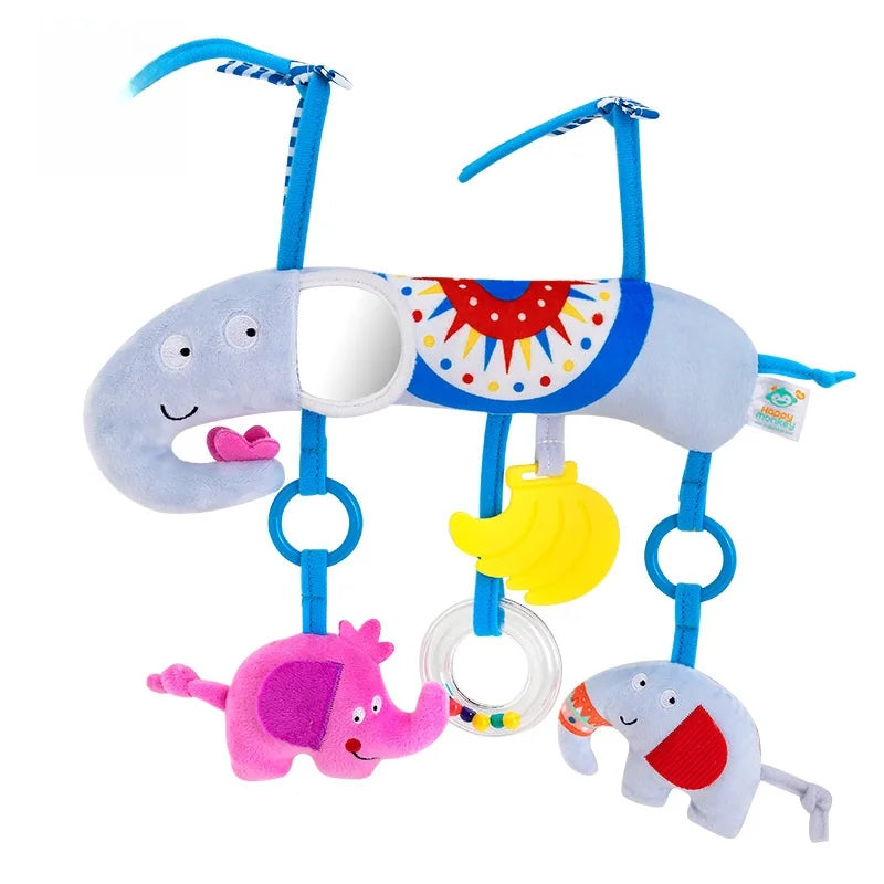Baby Car Seat Stroller Activity Hanging Toy Infant Soft Plush with Sound Wind Chimes Dolls  for 0-36 Months Babies Newborn Gift