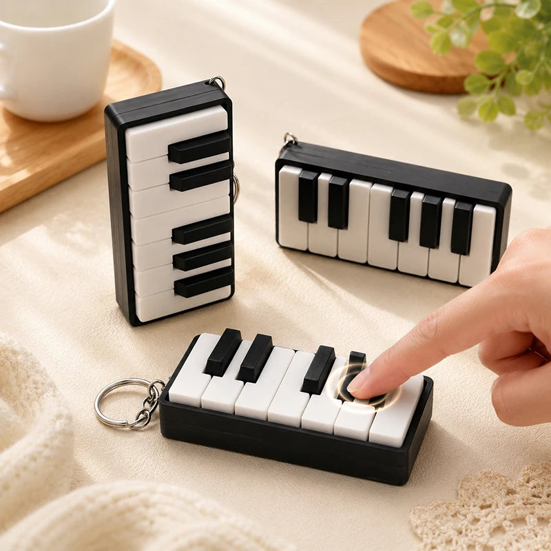 Piano Key Cap Clicker Anti-stress Keyboard Fidget Keychains Keycap Fidget Clicker Stress Releasing Accessories Bag Charms