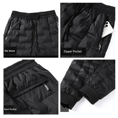 Winter Down Pants Men Outdoor 8XL 7XL 6XL Plus Size Warm Thicken Waterproof White Duck Thermal Trousers Windproof Male Jogger