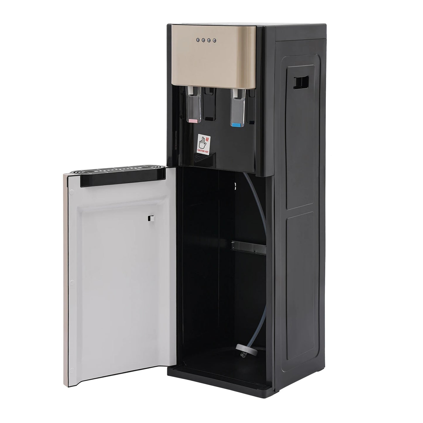 Water Dispenser Hot Cold Water Cooler Dispenser Bottom Loading Fast 0.16GalH 450W Heating 70W Cooling 304 Stainless Steel 110V US Plug No Assembly Gold