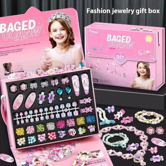 Girls' bracelets Beaded handmade DIY Jewelry Materials Toys Children's Indoor Interactive Puzzle Christmas Birthday Gifts