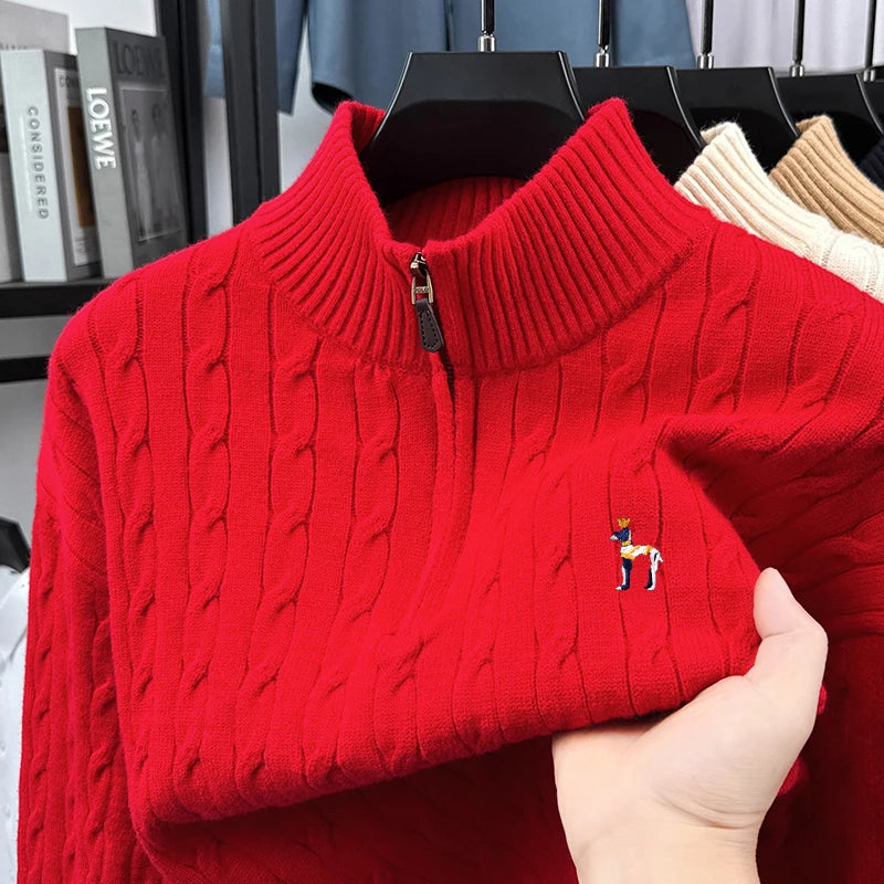 2025Autumn and Winter New Fashion Brand Men and Women Same Style Couple Shirt Fried Dough Twists Embroidery Dog Logo Top Sweater