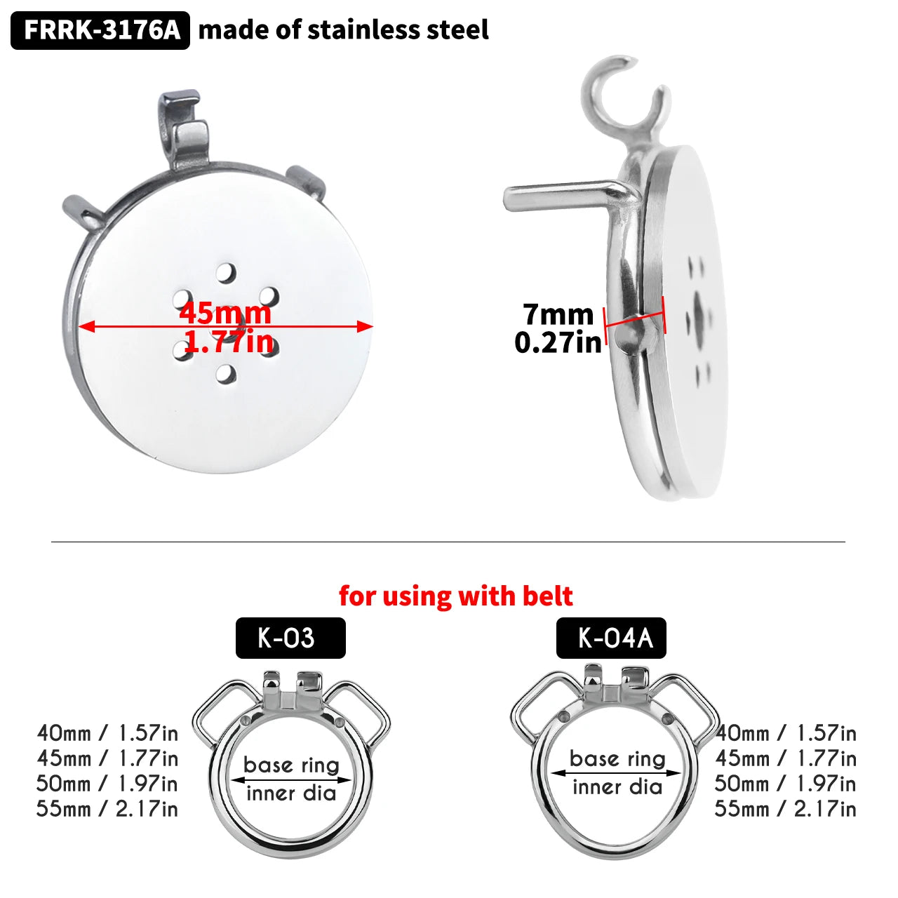 FRRK NO-More-Negative Flat Chastity Cage Attached with Silicone Skin Realistic Dildo For Men Penis Decoration BDSM Sex Products