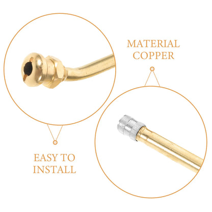 5Pcs Tubeless Truck Tire Valve Stems Brass Bend Clamp-in Valve Stem Heavy Duty for Bus Wheel Tire Air Seal Replacement