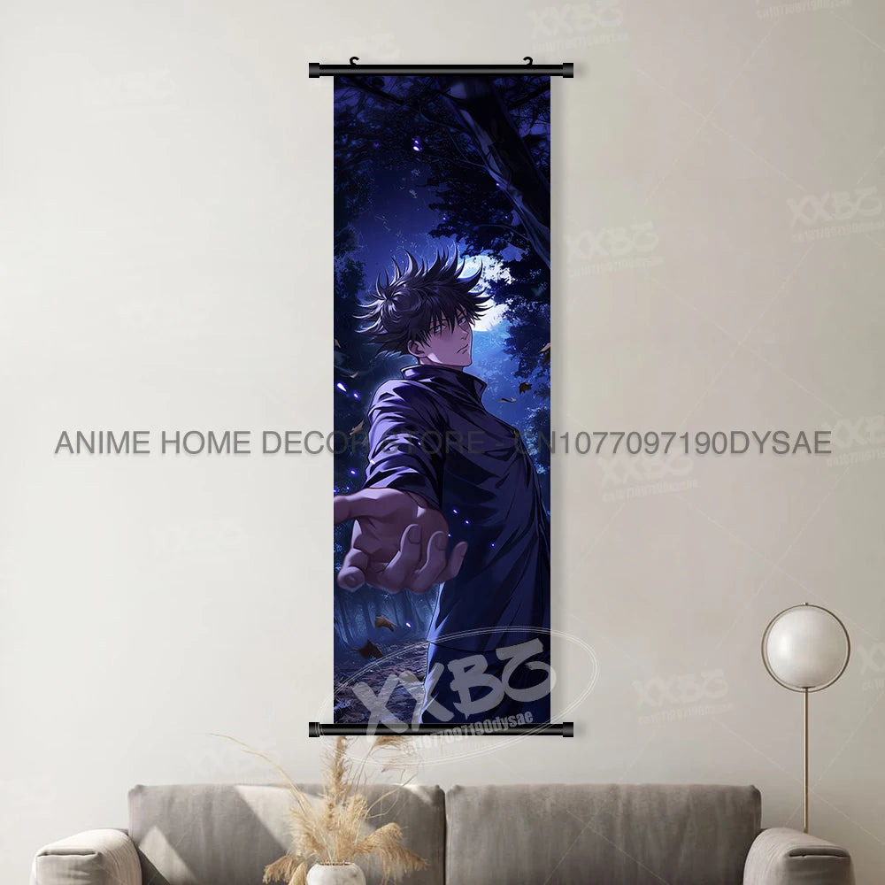 Jujutsu Kaisen Anime Poster Room Canvas Print Hanging Painting Wall Art Megumi Fushiguro Scrolls Picture Home Decoration Mural