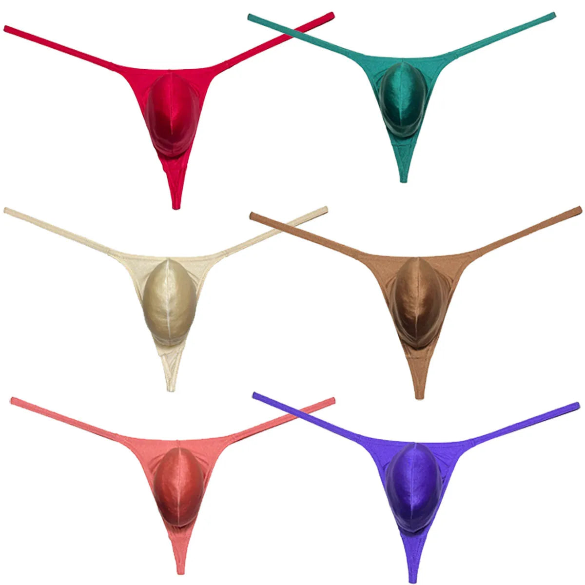 Men's Thong Underwear Contour Pouch Tangas Beach Bikini String Briefs Soft Shiny Smooth Male G-string Comfy Man Sissy Panties